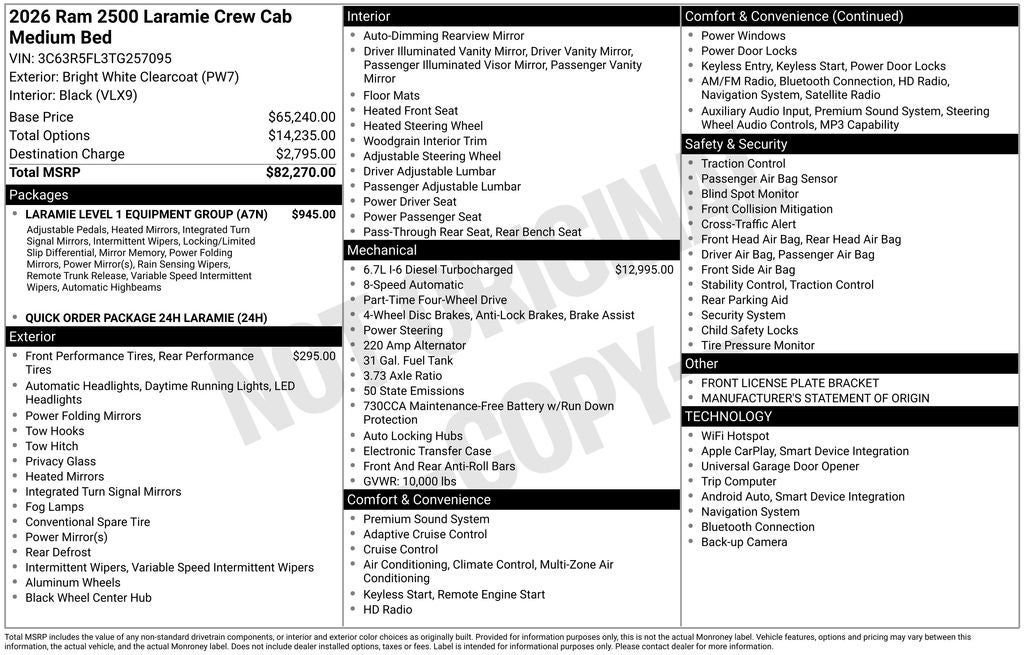ram ram 2500 pickup 2026 3C63R5FL3TG257095 image ram ram 2500 pickup 2026 3C63R5FL3TG257095 image